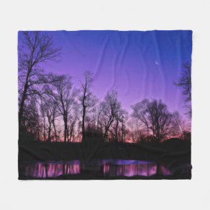 Cobertor De Velo Reflexo do Lago Sunrise de Neon Art