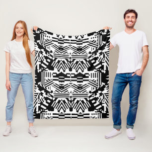 Cobertor De Velo Reflexões de abstrato: Linhas, Cubos e Monocromo