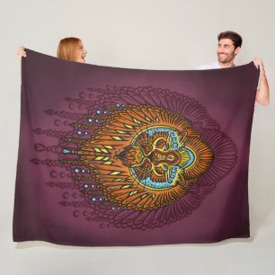 Cobertor De Velo Regal Spirit Lion Ornamentado Tribal Mandala Roa