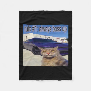 Cobertor De Velo Regra N.º 1 Sempre Chefia Um Meme Gato Engraçado P