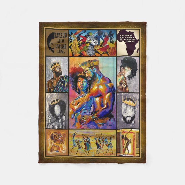 Cobertor De Velo Rei Rainha da Cultura Africana (Frente)