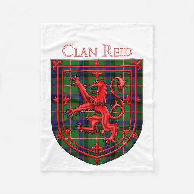 Cobertor De Velo Reid Tartan Scottish Plaid Lion Rampant (Frente)