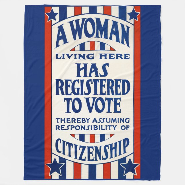 Cobertor De Velo Reimpressão de apoio aos direitos de voto das mulh (Frente)