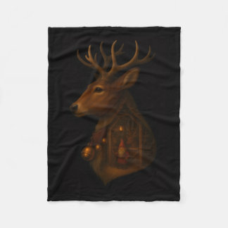Cobertor De Velo Reindeer Barn Gnome Christmas Fleece Blanket 