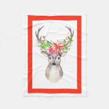 Reindeer Christmas Fleece Blanket