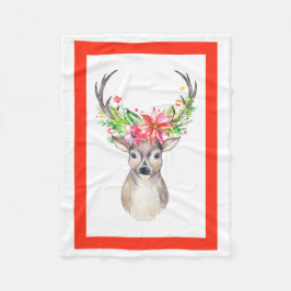 Cobertor De Velo Reindeer Christmas Fleece Blanket