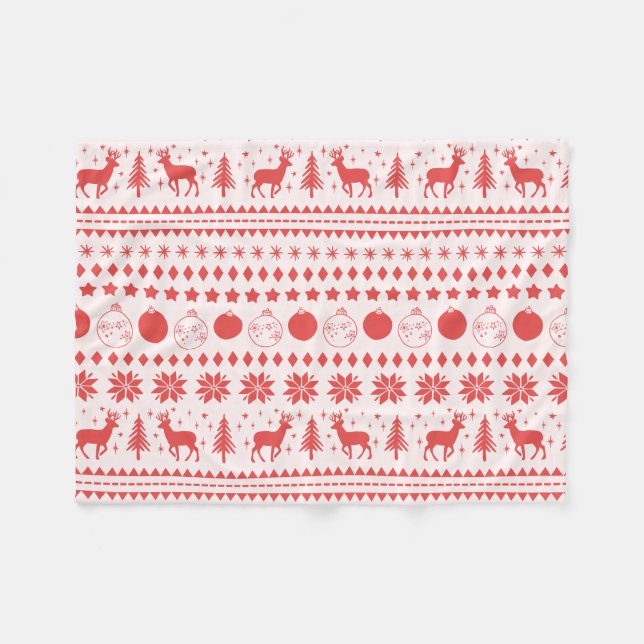 Cobertor De Velo Reindeer e Natal Festivo (Frente (Horizontal))