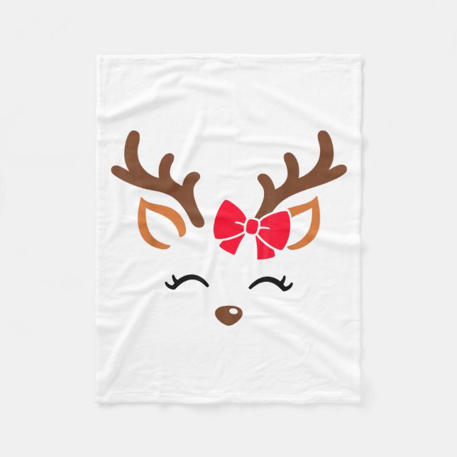Cobertor De Velo Reindeer Face Gles Christmas Costume Xmas Pajama G (Frente)