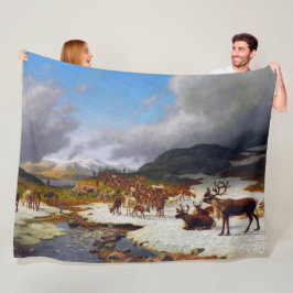 Cobertor De Velo Reindeer Herd nas Montanhas a norte de Røros