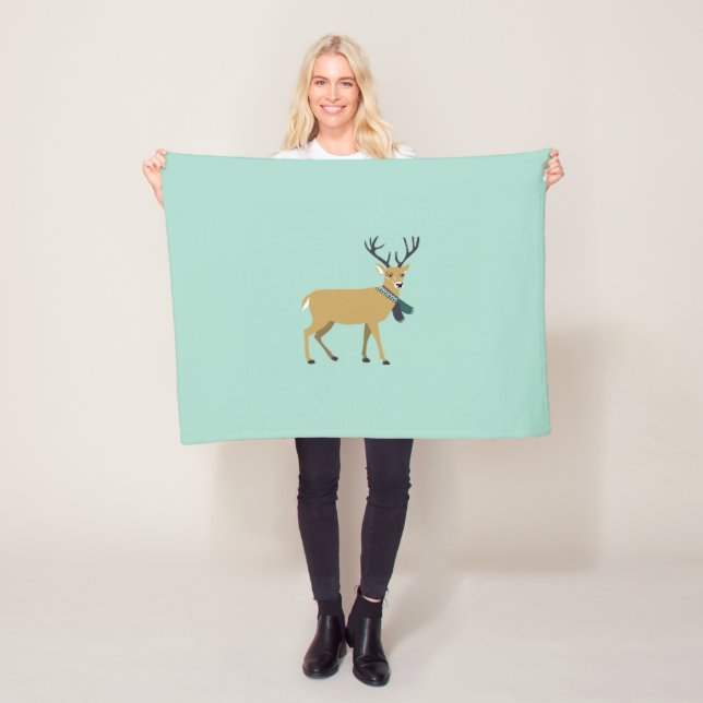 Cobertor De Velo Reindeer Vestindo um escarpa de inverno (animal de (In Situ)