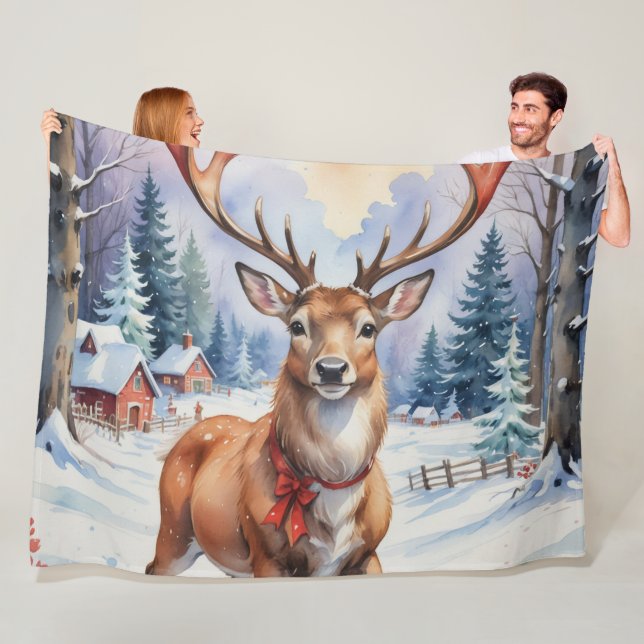 Cobertor De Velo Reindeer Wonderland: Feriado Feliz (In Situ)