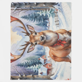 Cobertor De Velo Reindeer Wonderland: Feriado Feliz