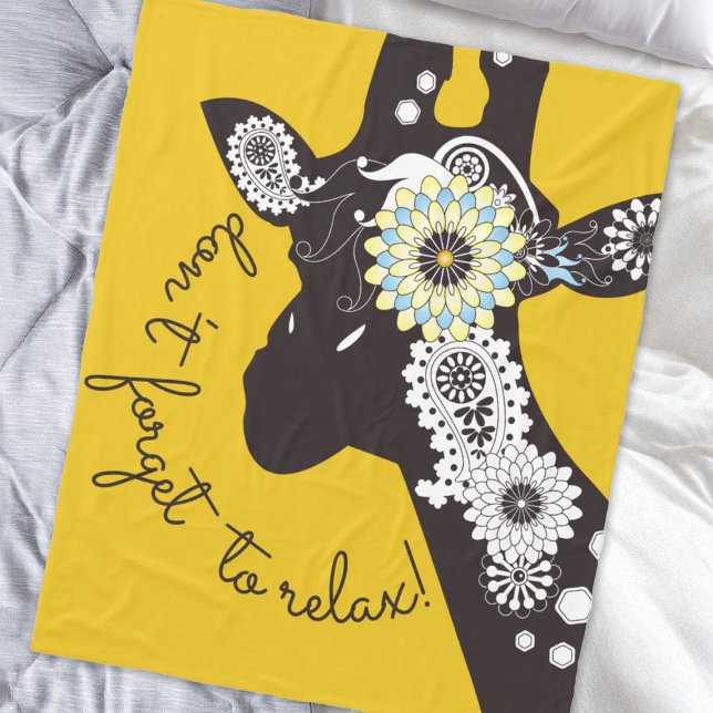 Cobertor De Velo Relax - Yellow Funky Funny Giraffe (Criador carregado)