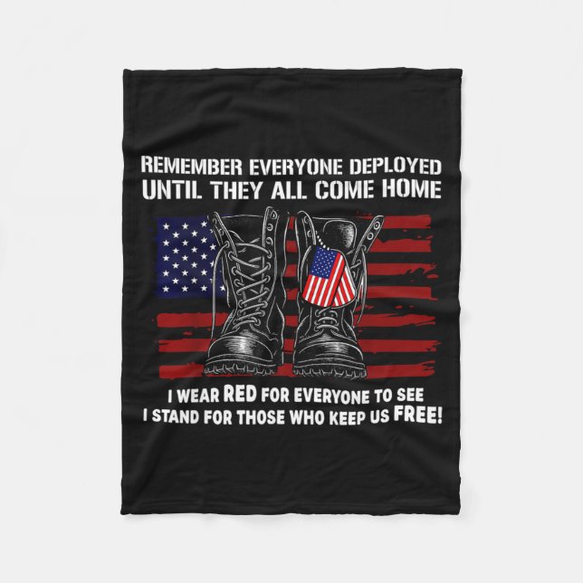 Cobertor De Velo Remember Everyone Deployed Friday Military America (Frente)