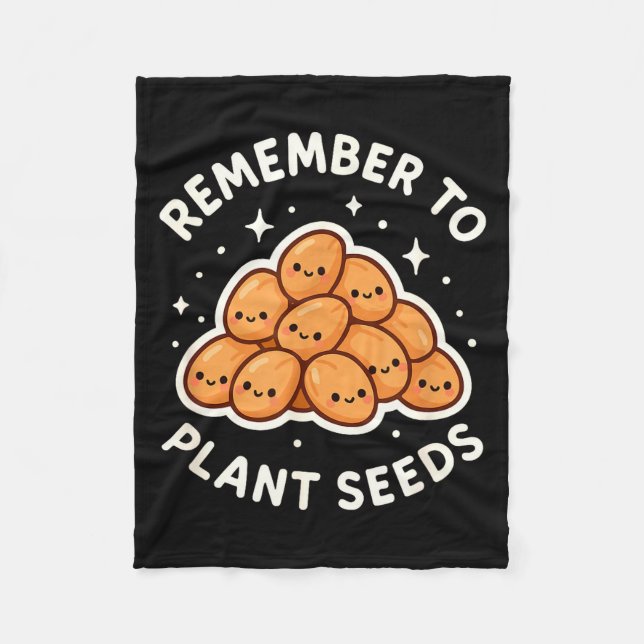 Cobertor De Velo Remember To Plant Seeds Gardening Theme Cute  (Frente)