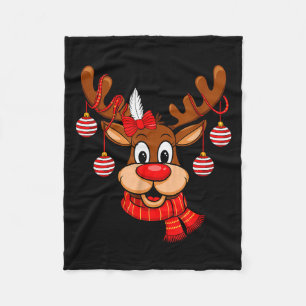 Cobertor De Velo Rena Bonita Natal Nariz Vermelho Rudolph Natal Cri