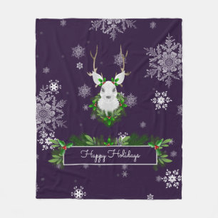 Cobertor De Velo Rena Roxa Fleece Blanket