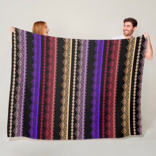 Cobertor De Velo Renda multicolorida sobre preto