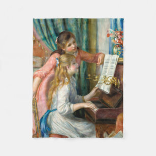Cobertor De Velo Renoir Duas Meninas ao Piano Impressão Música Arte