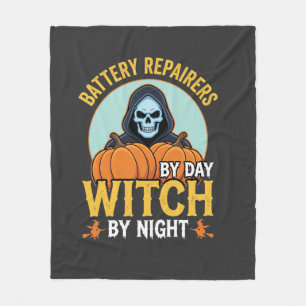 Cobertor De Velo Reparador de Bateria de Halloween Bruxa à Noite De