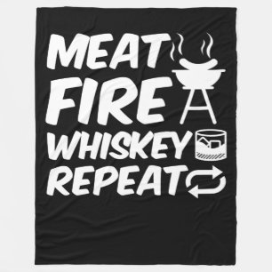 Cobertor De Velo Repetição de Whiskey Fogo de Carne CHURRASCO De