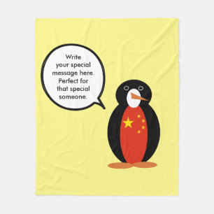 Cobertor De Velo República Popular da China Ms. Penguin Personaliza