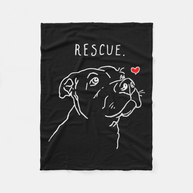 Cobertor De Velo Rescue Dog, Tbull Drawing, Rescue Mom, Adopt Don't (Frente)