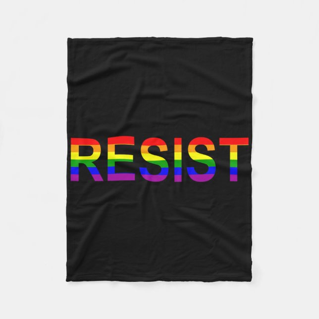 Cobertor De Velo Resiste Rainbow Queer Anti Trump Novelty Política (Frente)