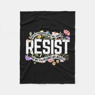 Cobertor De Velo Resistência Floral Anti-Trump Não Meu Presidente -