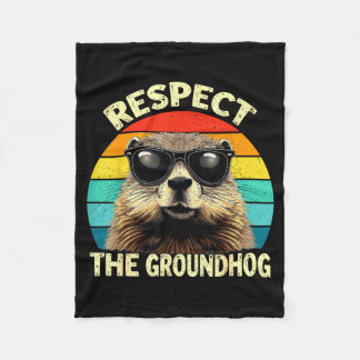 Cobertor De Velo Respect The Groundhog Lover Vintage Animal Ground