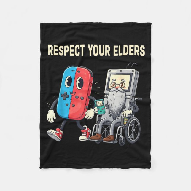 Cobertor De Velo Respect Your Elders Retro Gaming Funny Gamer Contr (Frente)
