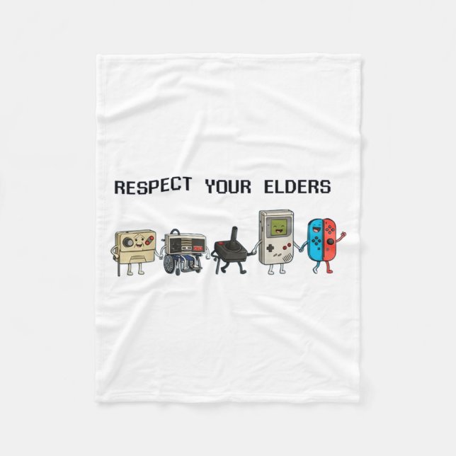 Cobertor De Velo Respect Your Elders Retro Gaming Funny Gamer Contr (Frente)