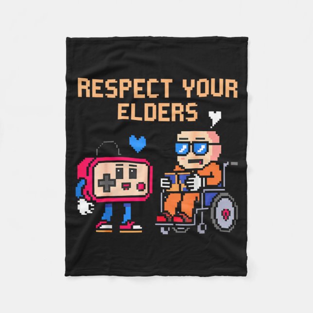 Cobertor De Velo Respect Your Elders Retro Gaming Funny Gamer Contr (Frente)