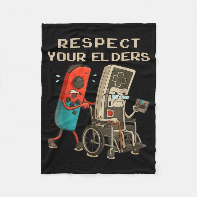 Cobertor De Velo Respect Your Elders Retro Gaming Funny Gamer Contr (Frente)