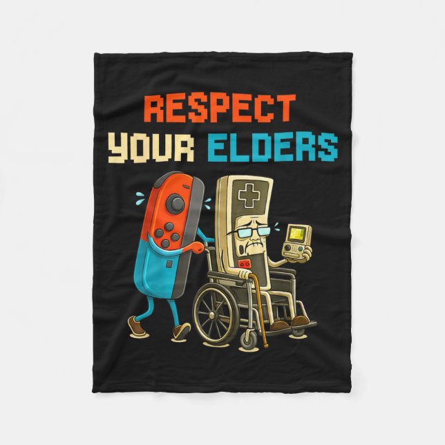 Cobertor De Velo Respect Your Elders Retro Gaming Funny Gamer Contr (Frente)