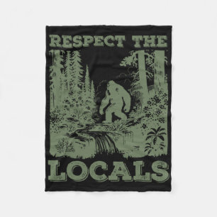 Cobertor De Velo Respeite Os Locais Pé Grande Sasquatch Caminhando