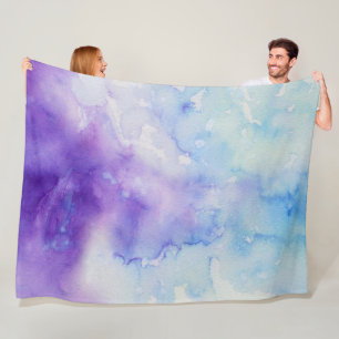Cobertor De Velo Respingo azul & roxo da aguarela líquida da cor