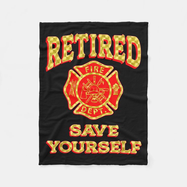 Cobertor De Velo Retired Save Yourself Funny Fireman Retirement Vin (Frente)