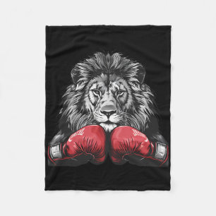 Cobertor De Velo Retrato de Leão de Boxe Motivo Vida Selvagem Amant