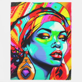 Cobertor De Velo Retrato de pop Art