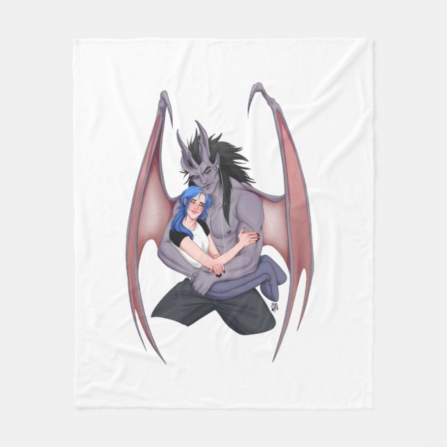 Cobertor De Velo Retrato de Tas e Juniper Snuggle (Frente)