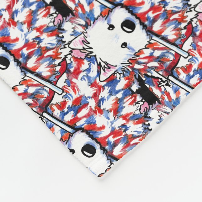 Cobertor De Velo Retrato do KiniArt Liberty Westie (Quina)