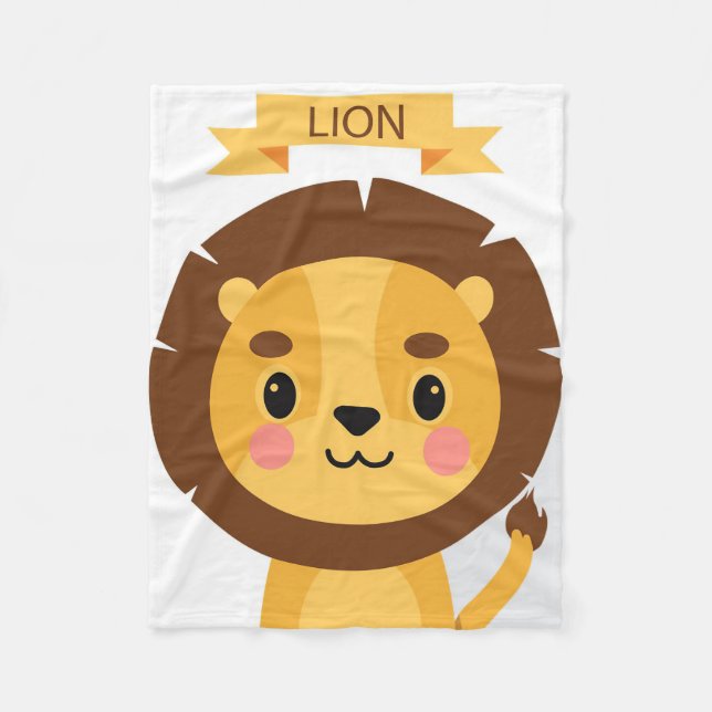 Cobertor De Velo Retrato Lion Cute Lion (Frente)