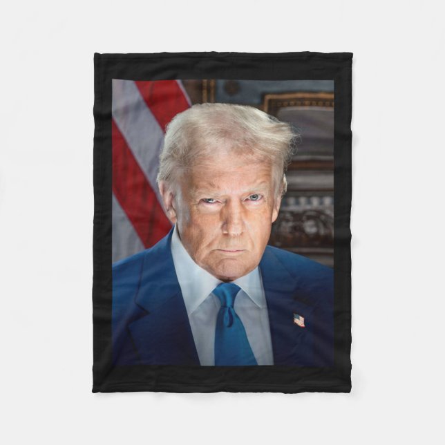 Cobertor De Velo Retrato Oficial da Casa Branca Donald J Trump 2025 (Frente)