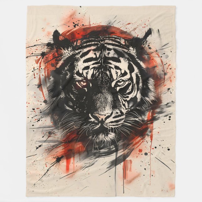Cobertor De Velo Retrato Real Bengal Tiger (Frente)