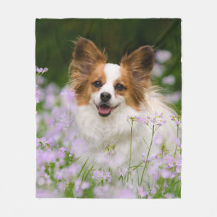 Cobertor De Velo Retrato romântico do cão de Papillon