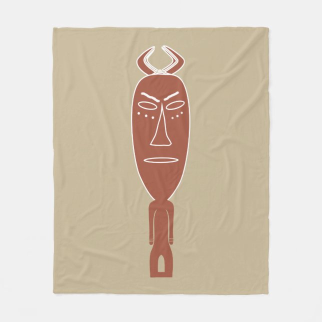 Cobertor De Velo retrato tribal abstrato africano (Frente)