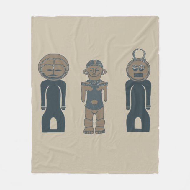 Cobertor De Velo retrato tribal abstrato africano (Frente)