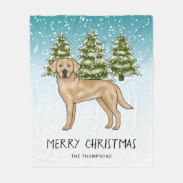 Cobertor De Velo Retriever Labrador Amarelo Texto Personalizado de 