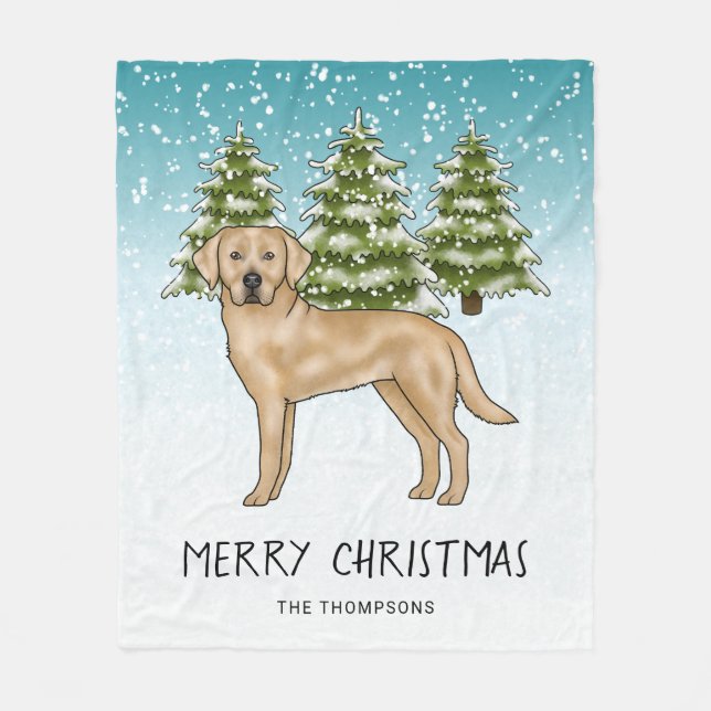 Cobertor De Velo Retriever Labrador Amarelo Texto Personalizado de  (Frente)